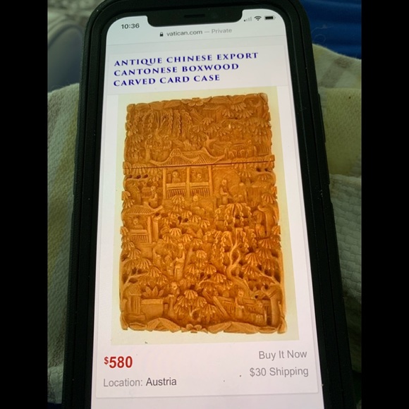 Vintage antique hand carved card cases - Picture 4 of 6